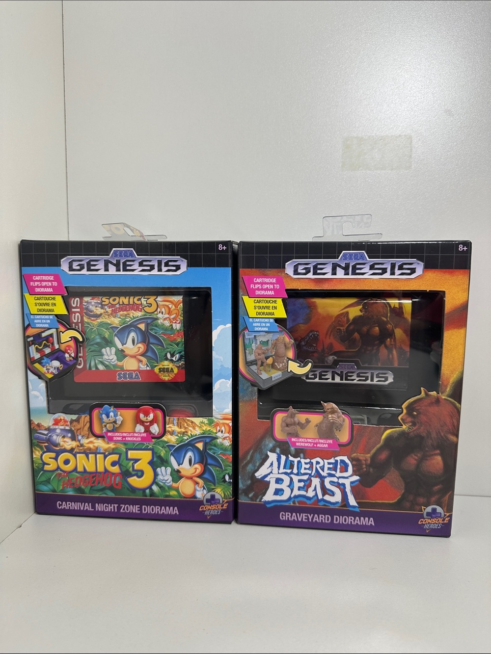 Console Heroes Sega Genesis Altered Beast & Sonic 3 Diorama Lot NEW Sealed